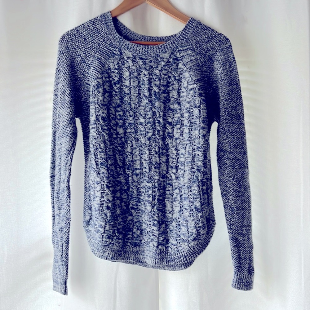 Womens M blue cableknit sweater